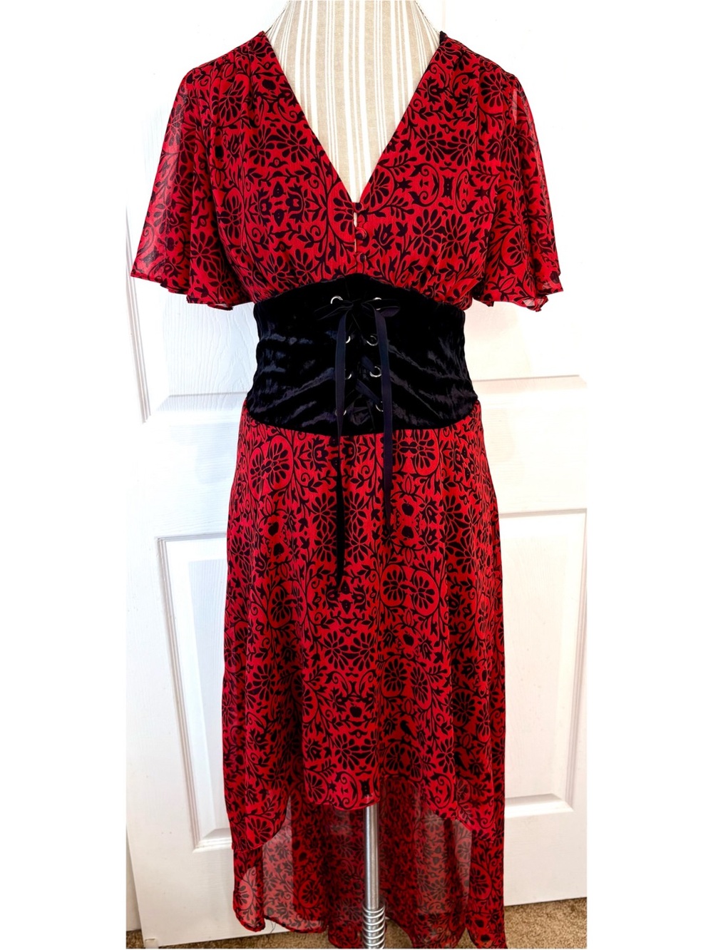 Disney Snow White Red & Black High Low Corset Dress Large